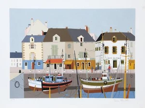 Pierre Montell, French Seaside Village, Screenprint, signed and numbered in penc - Picture 1 of 4