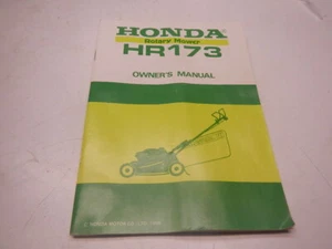1985 Honda Owner's Manual Rotary Mower HR173 HR 173 85 - Imagen 1 de 4