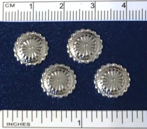 12mm CONCHOS for 1:6 Scale Tack/Hat/Doll or 1:9 Trad Breast Collar Center SILVER - Picture 1 of 3