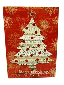 "Tarjetas y sobres de Navidad 3D Punch Studio 15 árbol musical con guión 14970 5"" x 7" - Imagen 1 de 6