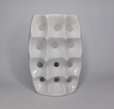 Home Decor Flower Vase White Ceramic 7" Strange Shaped - Image 1 of 4