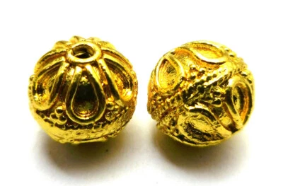 8 PIEZAS CUENTAS BALI CHAPADAS EN ORO 18K 10MM CUENTAS PARA HACER JOYAS 736 Foto 1 de 3