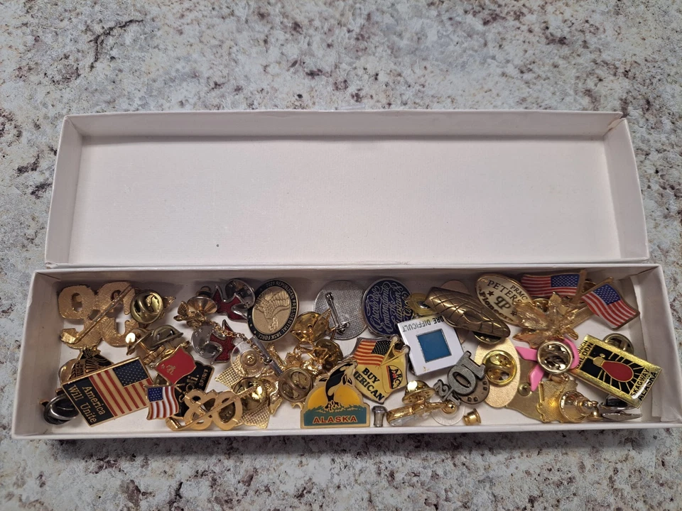 Vintage Pins- Brooch- Collector- American- Pins From All Over- Doves- Golf- Lot - Image 1 of 1