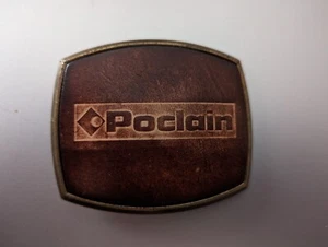 Poclain Hydraulic Excavator Backhoe Heavy Equipment Machinery Vtg Belt Buckle - Picture 1 of 2