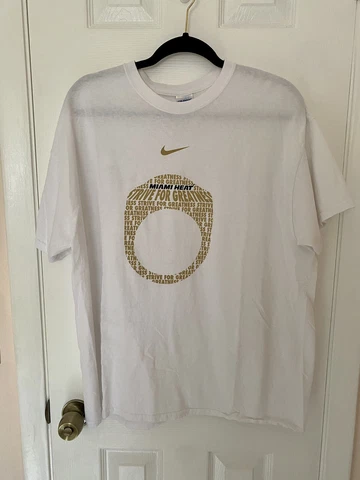 Miami Heat NBA Championship Ring White & Gold Nike T Shirt Mens  Large Cover