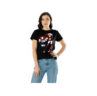 Harley Quinn "Love Stinks" Slogan und Comic-Bild Damen-Schwarz-T-Shirt