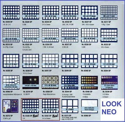 SAFE Münztableaus-Smart-Tableaus-Einlagen-Einsätze-LOOK-NEO-Blau-30-Modelle