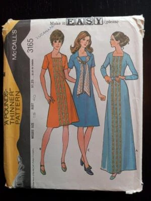 McCall's 3165 Misses Vintage Dress & Scarf Pattern Size 18, Bust 40 - Image 1 of 2