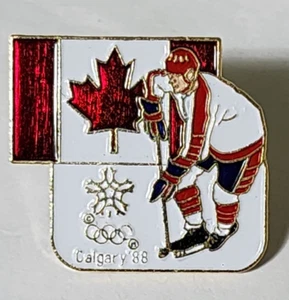1988 Calgary Canada Winter Olympics Lapel Pin Hockey - Picture 1 of 2