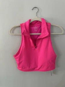Camiseta corta de tenis ANTONIO MELANI para mujer talla grande rosa sin mangas media cremallera - Imagen 1 de 8