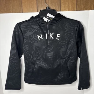NIKE Dri-Fit Girls Loose Fit Hooded Fitness Pullover Hoodie Black Size small - Picture 1 of 6
