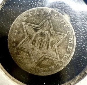 1858 Three Cent Silver – Worn but Charming - Picture 1 of 4