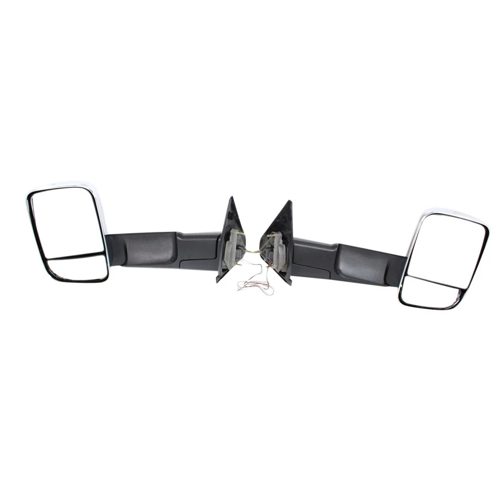 Tow Mirror Set For 2002 09 Dodge Ram 1500 Left & Right Power Signal Light Glass - Image 1 of 4