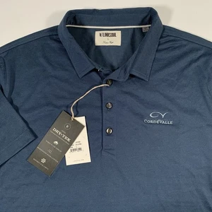 Linksoul Eclipse CordeValle Golf Polo Shirt Mens Large Blue DryTek LS1242 NWT - Picture 1 of 10
