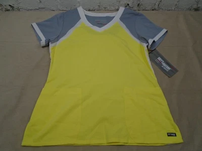 Grey's Anatomy Barco Scrub Top Women's Medium Spandex Stretch Yellow NEW - Image 1 of 4