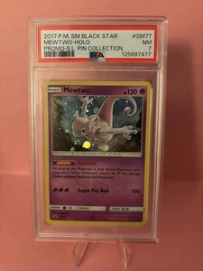 2017 MEWTWO HOLO SM77 PROMO SHINING LEGENDS PIN COLLECTION PSA 7! - Picture 1 of 4