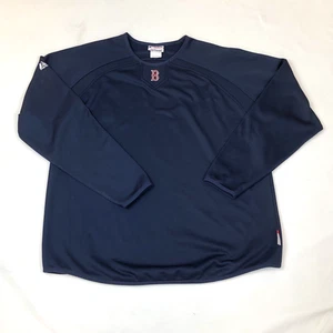 Boston Red Sox Majestic Therma Base Blue Warm Up Dugout Pullover Mens Size XL - Picture 1 of 9
