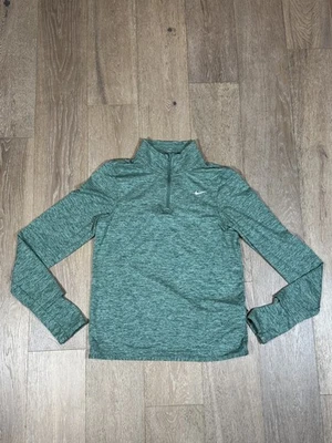 Nike Dri-FIT Running 1/4 Zip Pullover Shirt XS Green Long Sleeve Athletic Top - Image 1 of 4