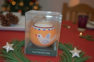 Vietri Campagna Uccello Ornamento Dipinto A Mano Uccellino Italia Natale Nuovo con scatola - Foto 1 di 3