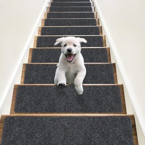 RIOLAND Non Slip Stair Treads Carpet Indoor 14Pack Stair Rugs for Wooden Steps A - Picture 1 of 6