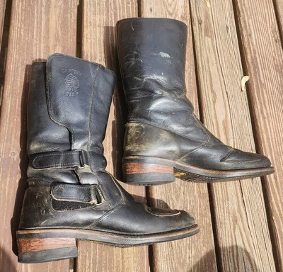 Chippewa 27862 Black Leather Odessa Rally USA Motorcycle Biker Boots Mens 11 D - Image 1 of 4