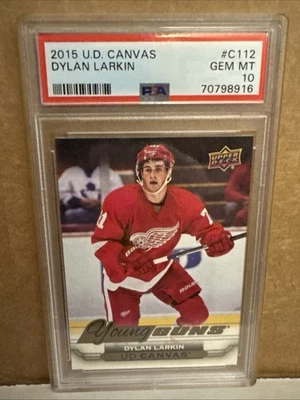 2015-16 Upper Deck UD Canvas Young Guns Dylan Larkin Rc PSA 10 Gem Mint - Image 1 of 2