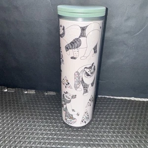 Rare 2017 Starbucks Christmas Collectors Tumbler Travel Coffee Mug 16oz Panda - Picture 1 of 8