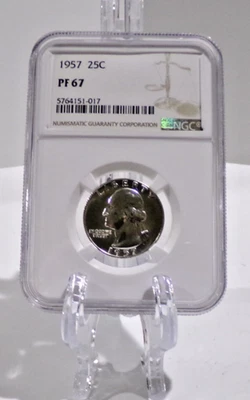 1957 George Washington 90% Silver Quarter Graded NGC PF 67 - Image 1 of 2