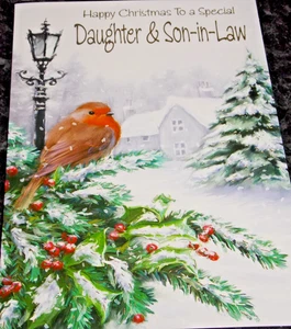 Hija y yerno, tarjeta de Navidad. (R48). - Imagen 1 de 3