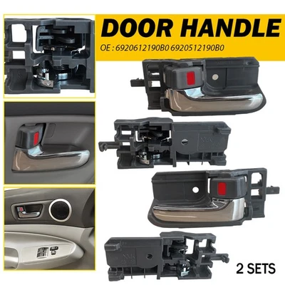 4x Manija delantera trasera puerta interior gris cromo para Toyota Corolla Matrix 2003-2008 Foto 1 de 4