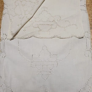 Vintage Stickerei Ausschnitte Tischläufer 19x12,5" & 45x15" 3er Set - Bild 1 von 7