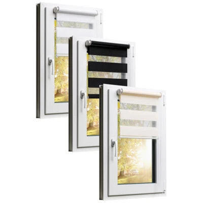 Doppelrollo Klemmfix ohne Bohren - Duorollo - Fensterrollo - Rollos - Rollo - Bild 1 von 2