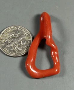 Natural color Shape Italian Mediterranean Coral Designer knot with bail - Picture 1 of 6