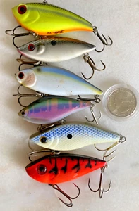 VTG FISHING LURES LOT 6 LIPLESS CRANKBAITS PRO SHAD RED EYE RATTLES YO-ZURI MIX - Picture 1 of 8
