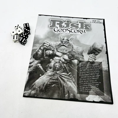2004 Risk Godstorm Board Game Replacement Parts Instruction Booklet Rules 8 Dice - Image 1 of 2