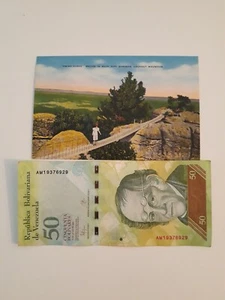 Schwenkbrücke, Felsenstadtgärten, Aussichtsberg Postkarte Venezuela Geld - Bild 1 von 4