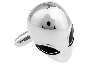 Alien Cufflinks E.T. Area 51 Wedding Groom Father Dad Gift Box Free Ship USA - Foto 1 di 3