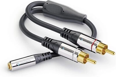 Audio Kabel Adapter Klinkenbuchse Klinke 3,5mm auf 2x Cinch Stecker 0,25m Sonero - Bild 1 von 4
