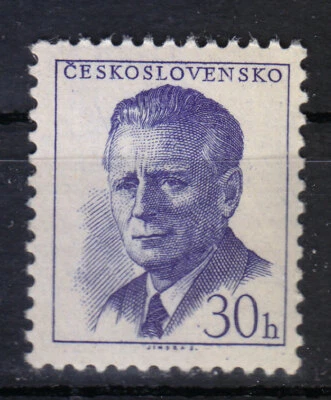 Checoslovaquia MNH 1958 Mi 1081Ca p 11 3/4:11 1/4 Presidente Antonín Novotný ** Foto 1 de 2