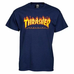 Thrasher Flame Logo T-Shirt Navy - Picture 1 of 1