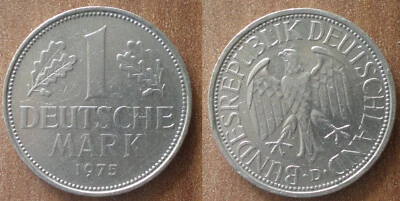 Germany 1 Deutsche Mark 1975 Mint D Europe Coin Deutschland Free Shipping Wrld - Image 1 of 3