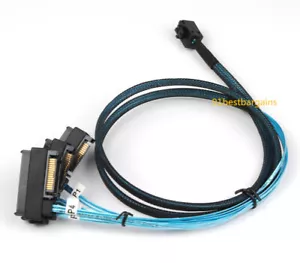 Mini SAS SFF-8643 36pin to 4 SAS SATA SFF-8482 Power with Signal Cable 100CM @ - Picture 1 of 4
