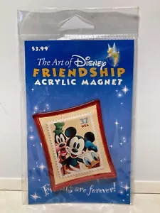 El Arte de Disney Amistad Acrílico Imán Mickey Donald Goofy Sello Postal NUEVO - Imagen 1 de 3