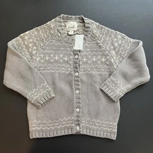 Peek Grey Knit Sweater/cardigan Girls Size 8; NWT - Picture 1 of 3