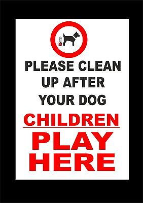 PLEASE CLEAN UP AFTER YOUR DOG CHILDREN PLAY HERE Sign Or Sticker Playground  • 1.49£