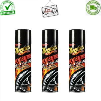 Meguiar's Hot shine High Gloss Tire Coating, G13815, 15 oz, Aerosol, Pack of 3 Foto 1 de 4