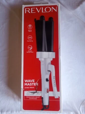 Nuevo Revlon Wave Master 3 barriles Jumbo Waver blanco RVIR3057 caja abierta Foto 1 de 4