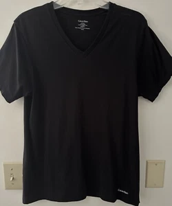 Calvin Klein T-Shirt mit V-Ausschnitt, Größe S, schwarz/kurzarm - Bild 1 von 6