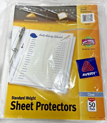 NEW Avery Advantage Standard Weight Sheet Protectors-50 Pack-Clear - Image 1 of 4
