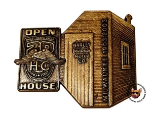 HARLEY DAVIDSON 100TH ANNIVERSARY OPEN HOUSE PIN * FREE USA SHIP * 20TH HOG - Picture 1 of 5